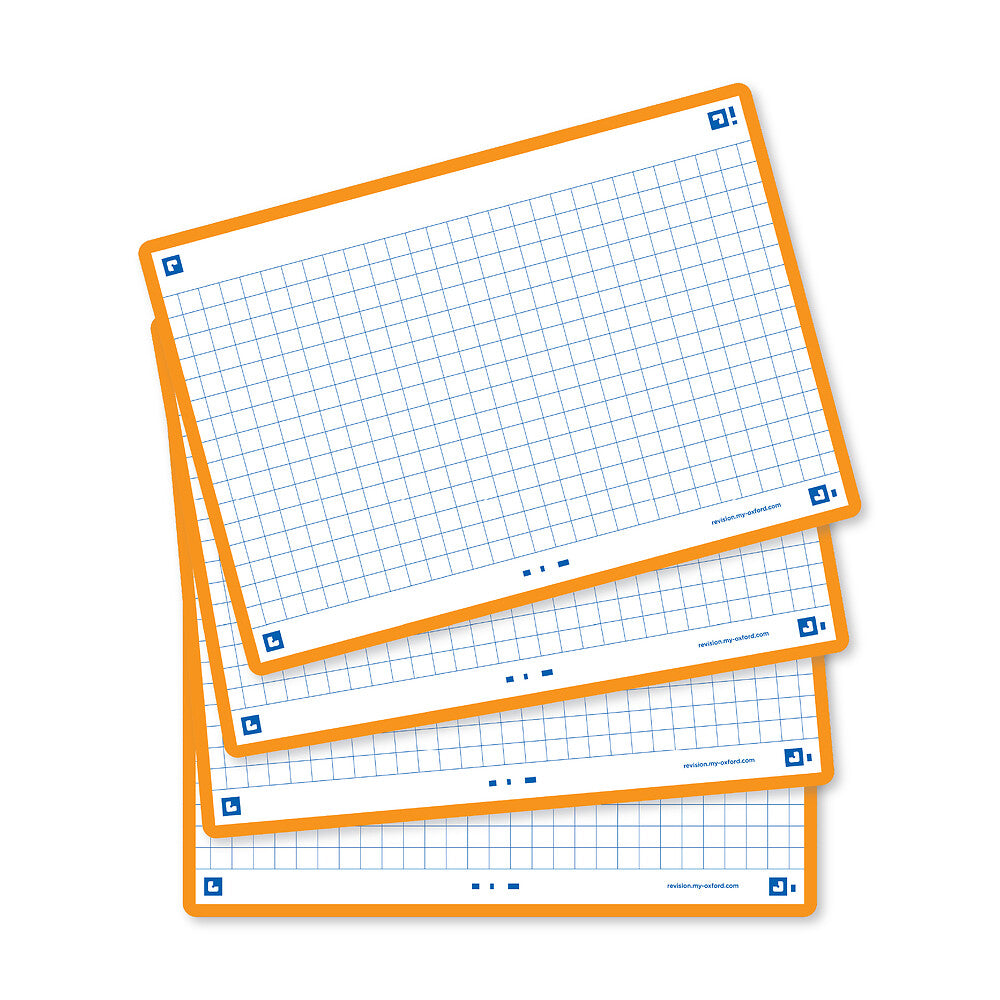 Oxford Flash Cards, Squared with Orange frame, A6, pack of 80