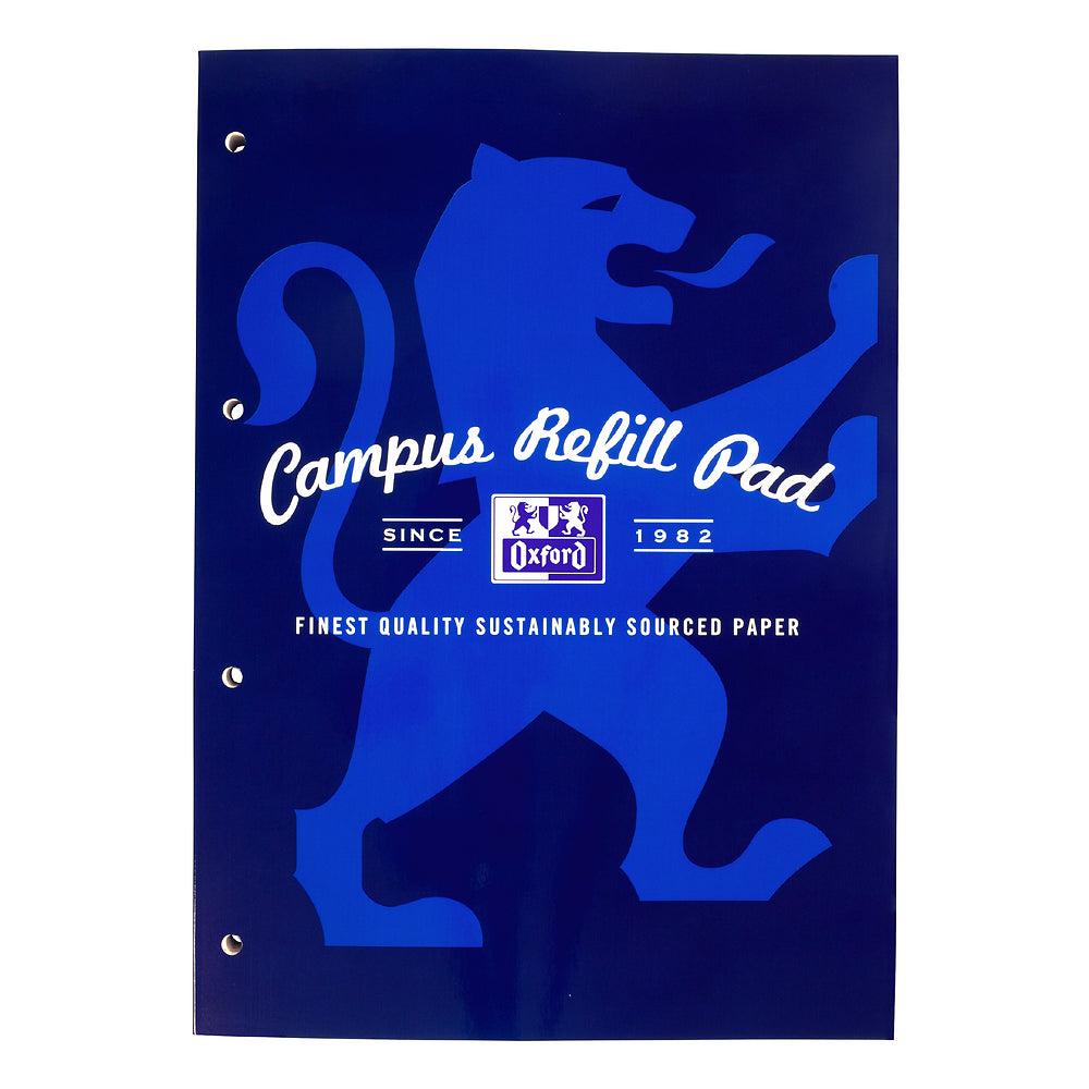 Oxford Campus Navy A4 Sidebound Refill Pad Ruled with Margin 300 Pages