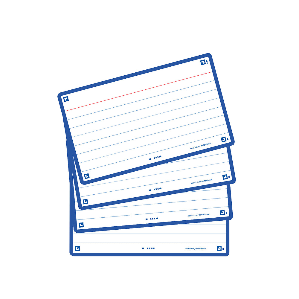 Oxford Flash Cards, Ruled, Navy, 7.5x12.5cm, Pack of 80