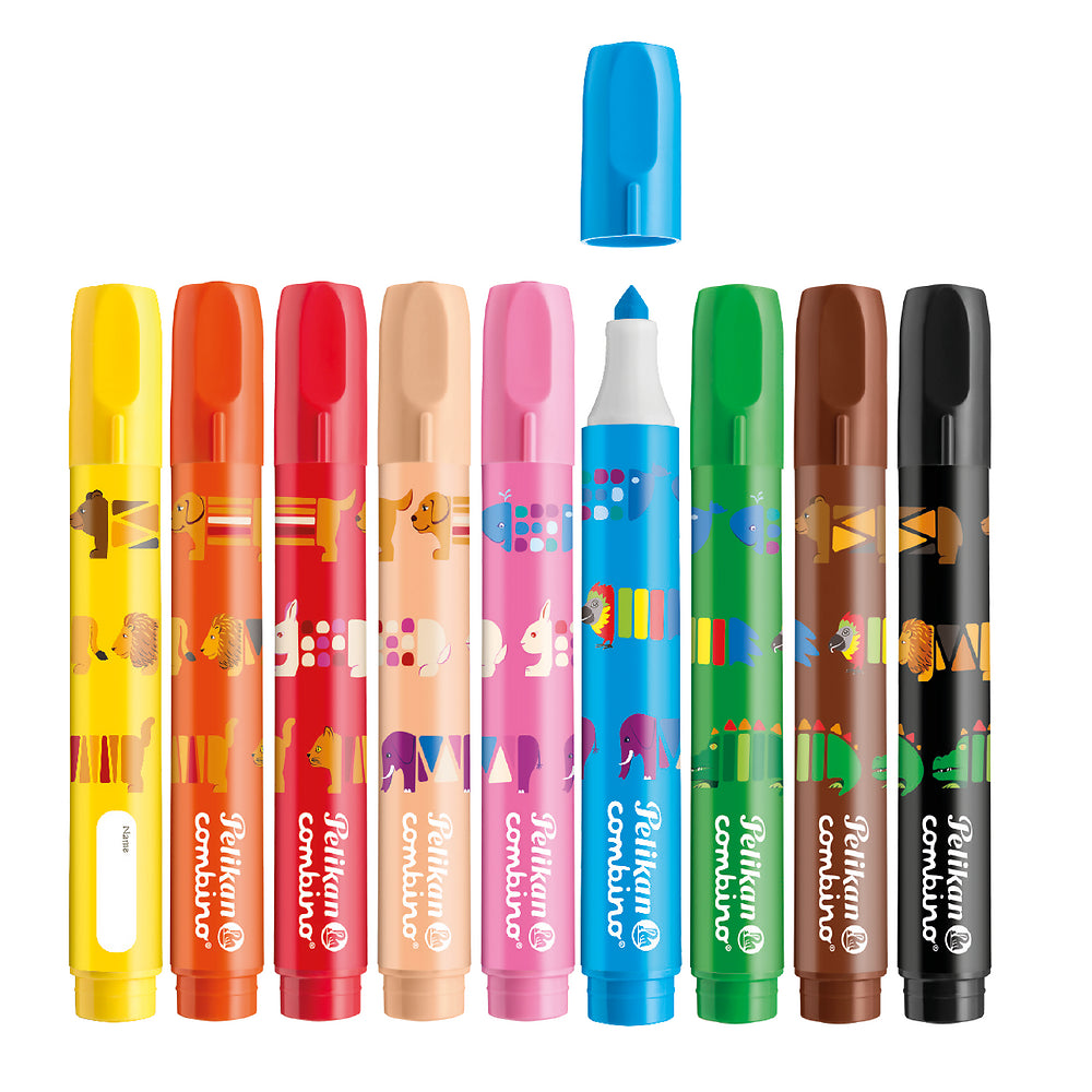 Pelikan Combino Fibre Tip Pens, Pack of 9