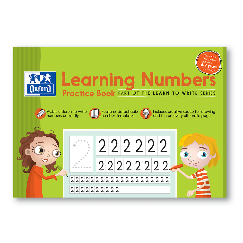 Oxford Learn to Write Practice Book Learning Numbers A4 32 Pages