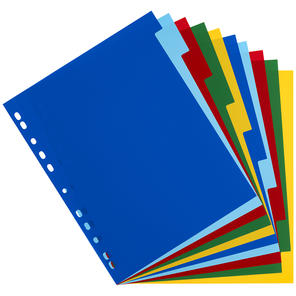 Oxford Divider Coloured A4 PP 10 Tabs