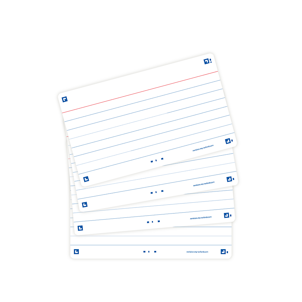 Oxford White Flash Cards, Ruled, 7.5x12.5cm, Pack of 80