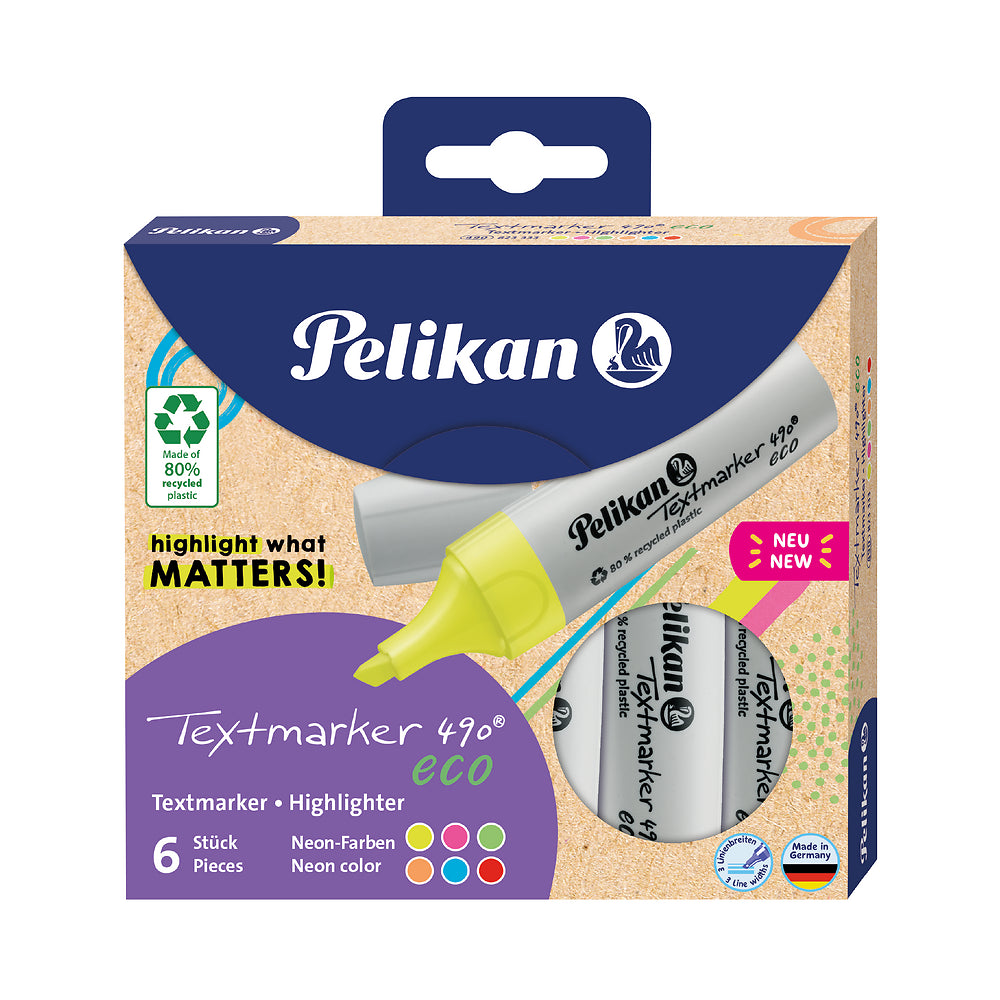 Pelikan Neon Eco Highlighters, Pack of 6