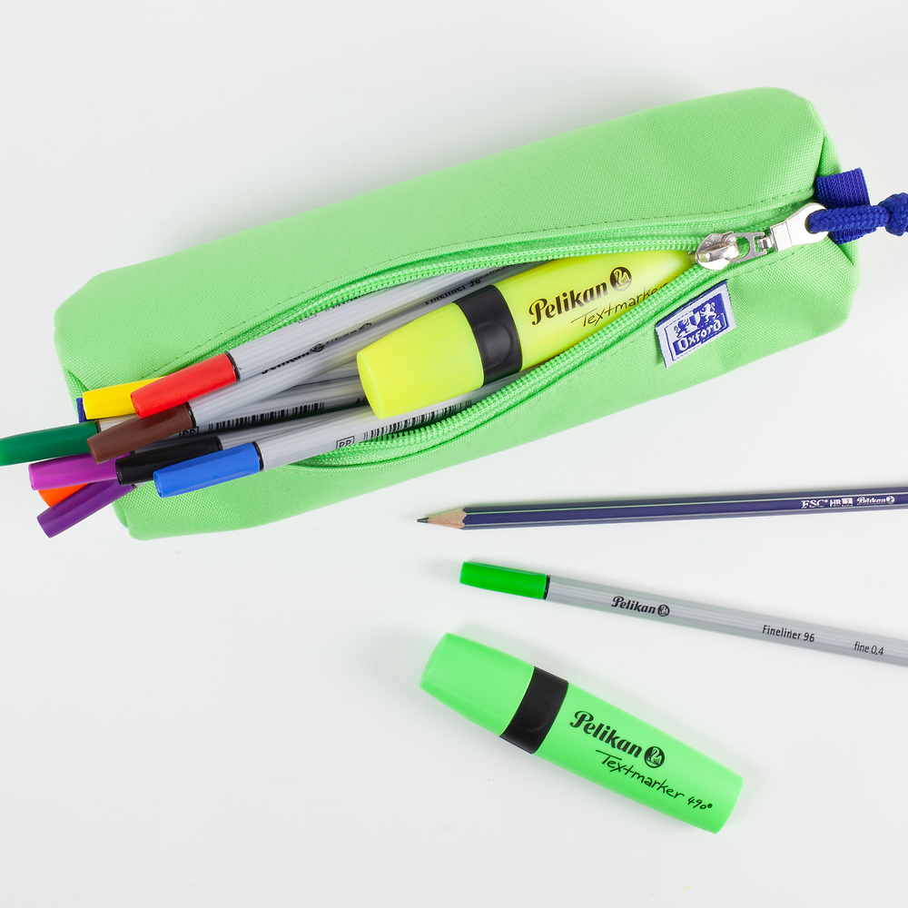 Oxford Bright Green Large Round Pencil Case