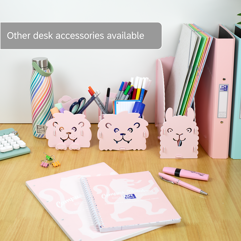Oxford Leo&Co Desk Organiser Foam PP, Pink Lion
