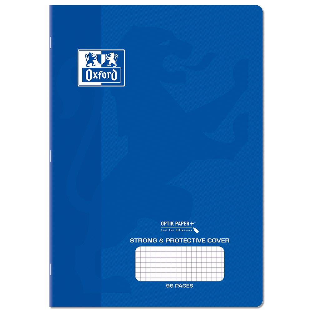 Oxford A4 Exercise Book, Blue PP Cover, 5mm Sqaured, 96 Pages