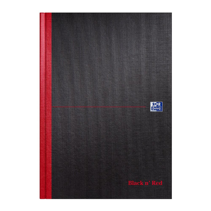 Black n' Red A4 Casebound Hardback Notebook - Ruled, 192 Pages