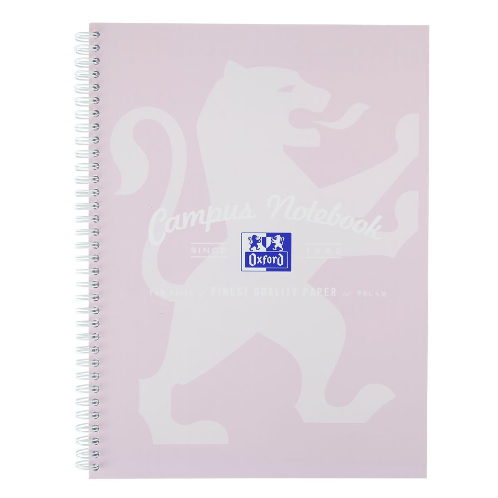 Oxford Campus A4+ Card Cover Wirebound Notebook Ruled with Margin 140 Pages, Lavender