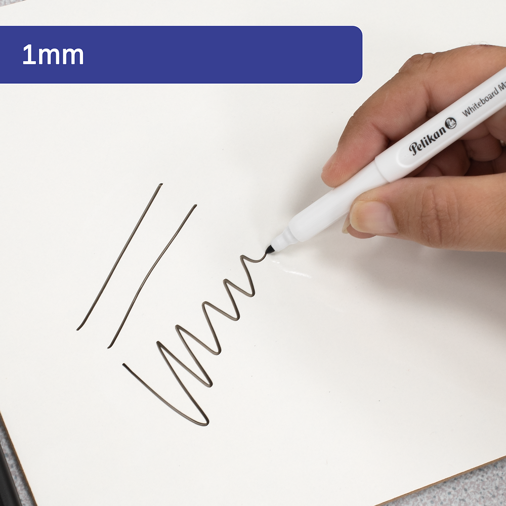 Pelikan Fine Tip Drywipe Whiteboard Markers, Black, Pack of 10