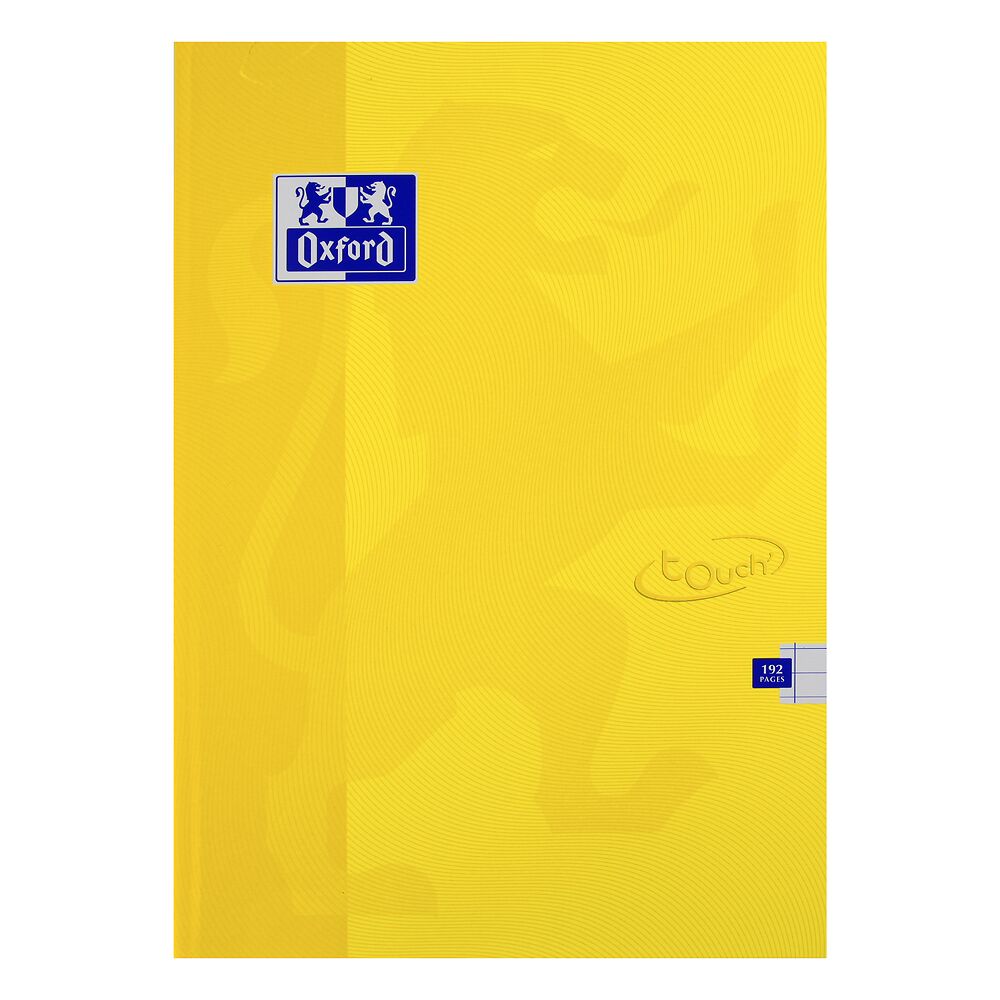 Oxford Touch A4 Hardback Casebound Notebook Ruled with Margin 192 Pages, Yellow