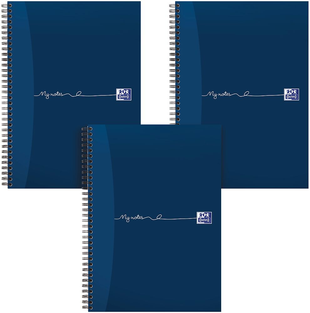 Oxford My Notes A5 Card Cover Wirebound Notebook, Ruled, 200 Page, Navy Blue
