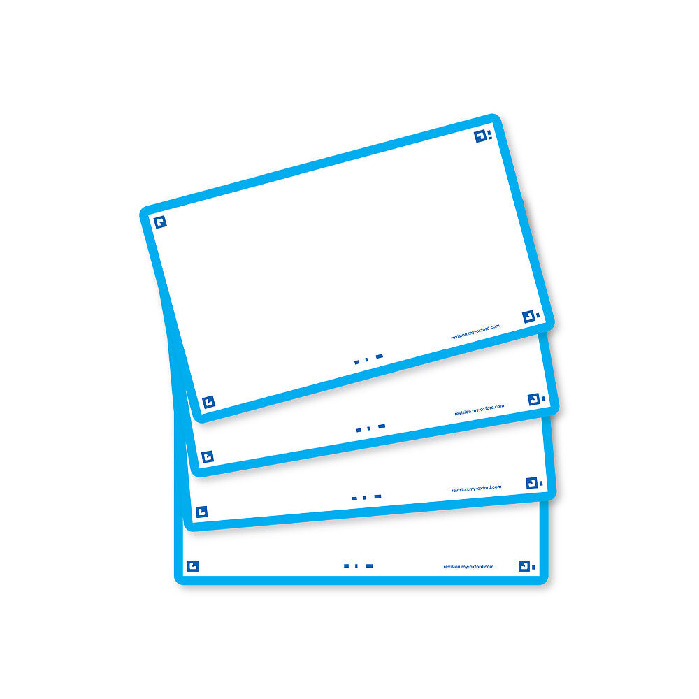 Oxford Flash Cards, Blank with Aqua frame, 7.5x12.5, pack of 80