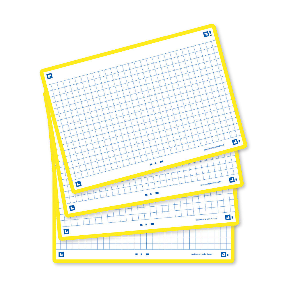 Oxford Flash Cards, Squared with Yellow frame, A6, pack of 80