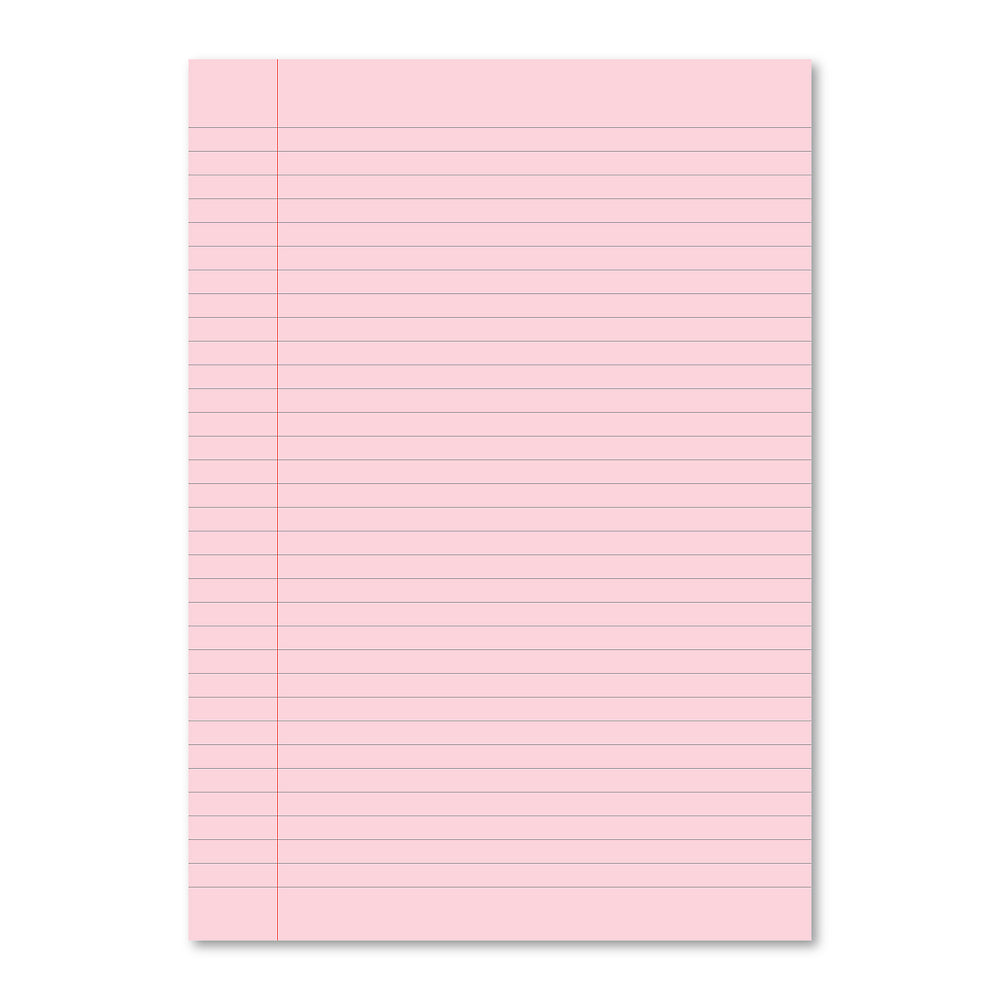 Hamelin A4 Exercise Books Stapled, 8mm lined header and footer, 80 page Pink tinted paper, Dark Green - 10 Pack