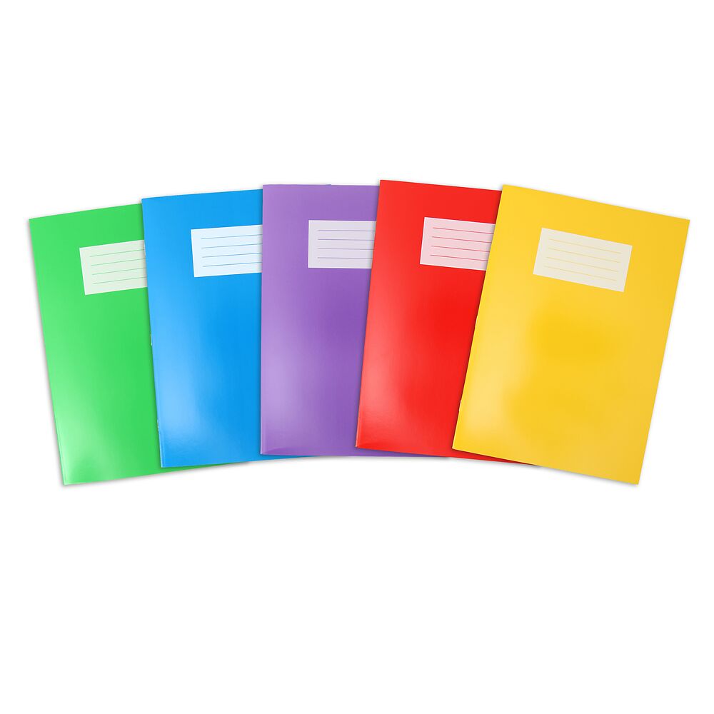 A4 Oxford 8mm Ruled and Margin Exercise Book 80 Page Assorted