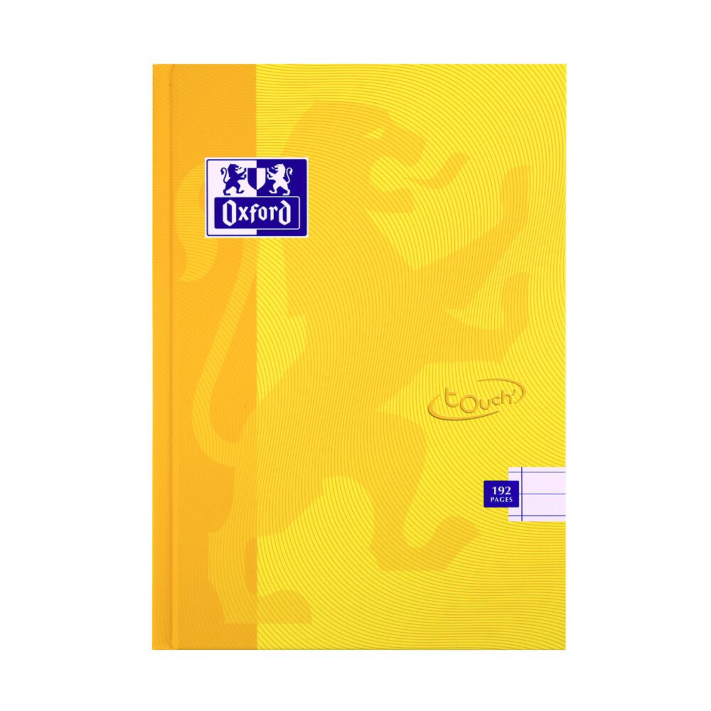 Oxford Touch A5 Hardback Casebound Notebook Ruled with Margin 192 Pages, Yellow