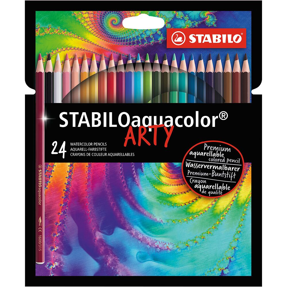 STABILOaquacolor Colouring pencils, Pack of 24 - Assorted Colours