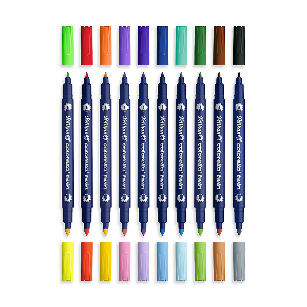 Pelikan Colorella Star Twin Double Colour Fibre-Tip Pens, Assorted