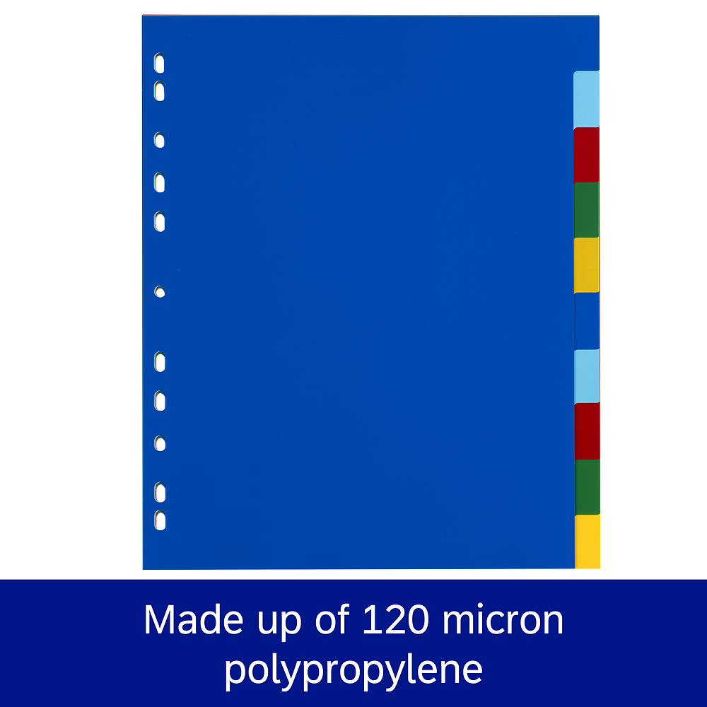 Oxford Divider Coloured A4 PP 10 Tabs