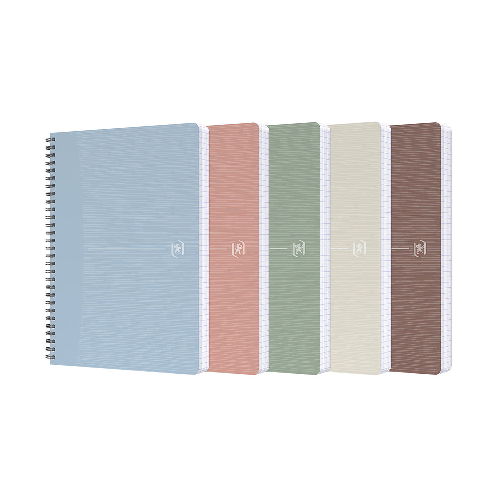Oxford My Rec'Up Assorted Colours A4 Wirebound notebooks, 180 Pages, Ruled, Pack of 5