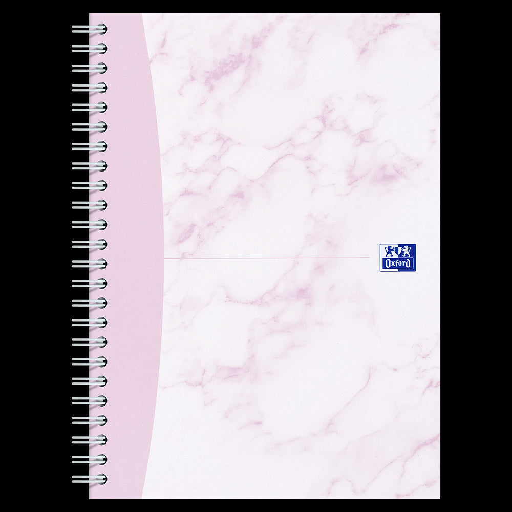 Oxford Marble A5 Hard Cover Wirebound Notebook Twin Pack, Ruled with Margin, 140 Pages, Scribzee Enabled