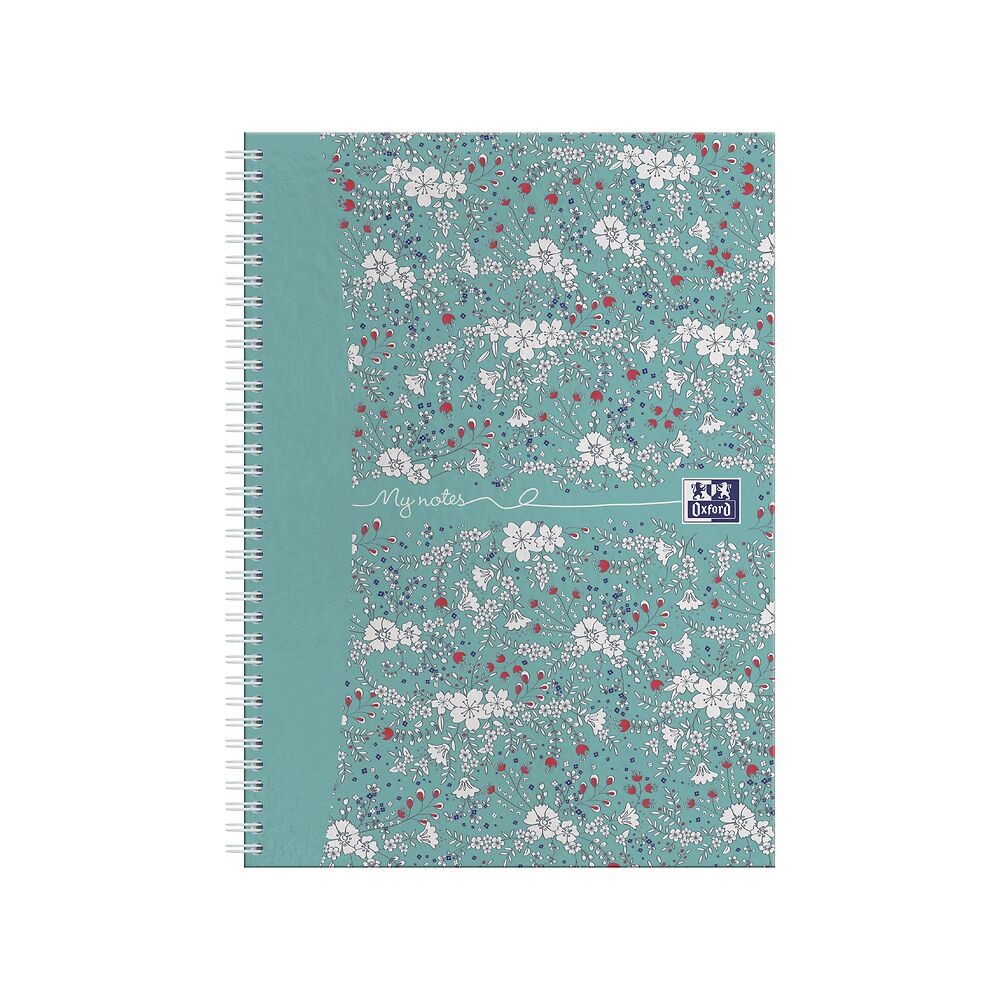 Oxford Floral A4 Hard Cover Wirebound Notebook, Ruled, 140 Pages, Scribzee Enabled