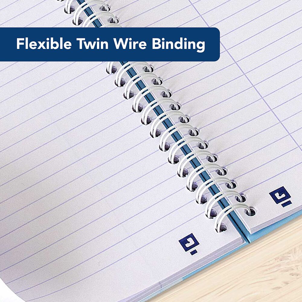 Twin Pack Oxford Marble A4 Hard Cover Wirebound Notebook, Ruled with Margin, 140 Pages, Scribzee Enabled