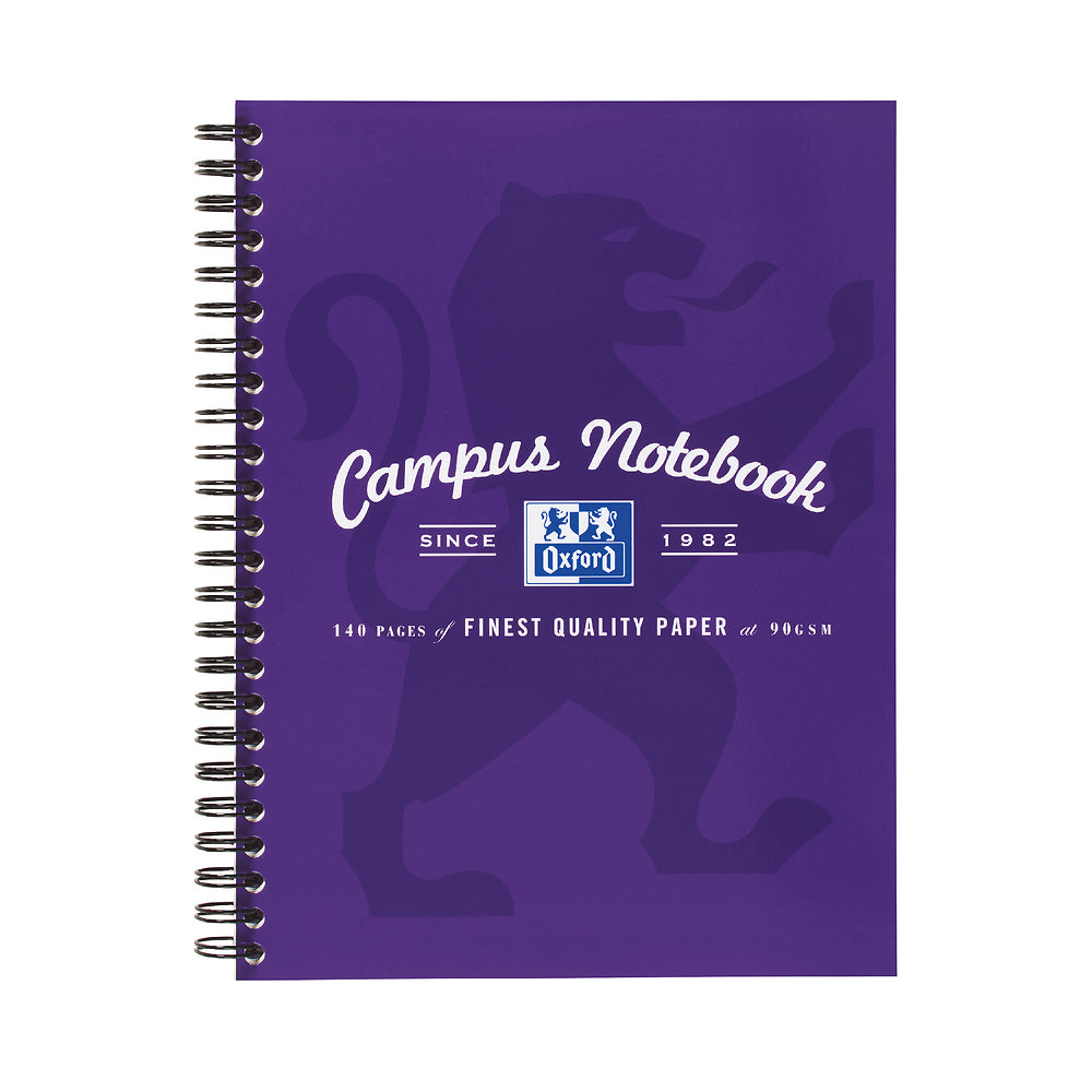 Oxford Campus A5 Purple Notebook, Ruled