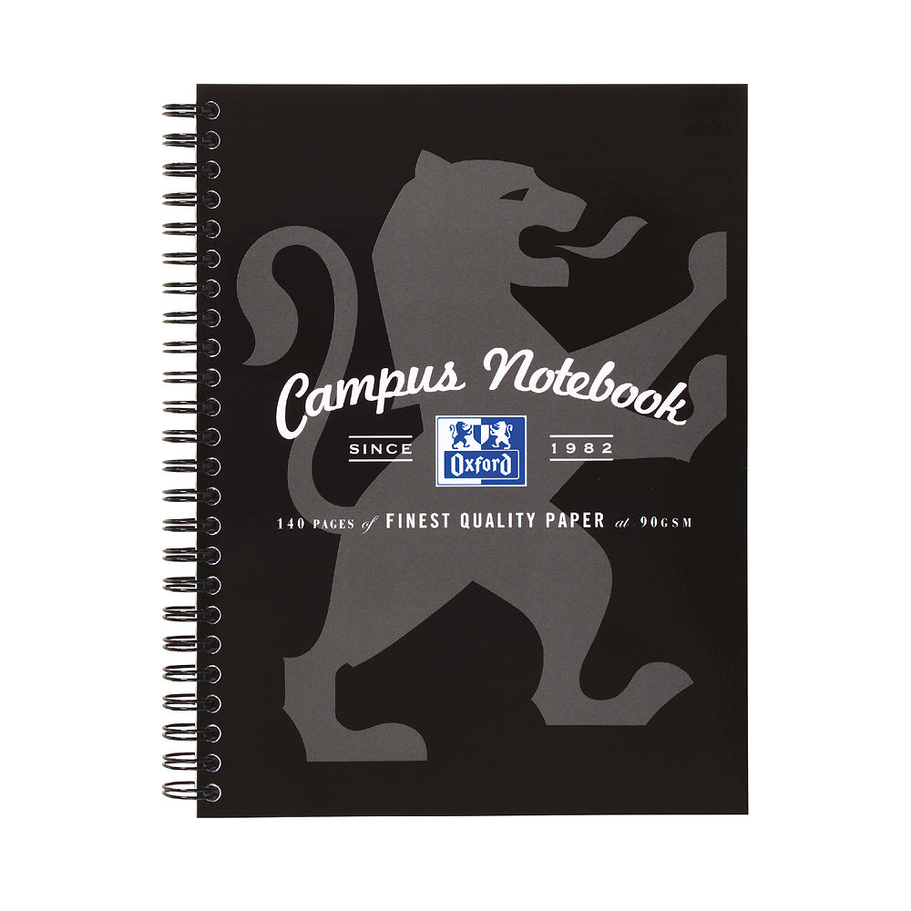 Oxford Campus A5 Black Notebook, Ruled