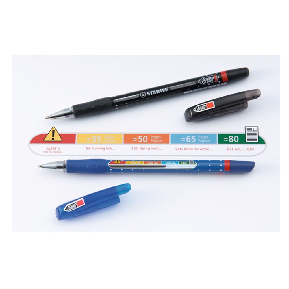 Stabilo ballpoint exam grade pen, Blue, Box of 10