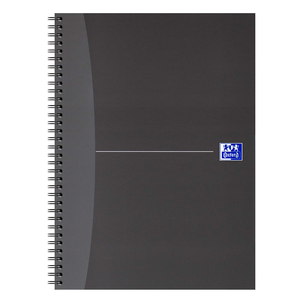 Oxford Classic A4 Hard Cover Wirebound Notebook, Ruled with Margin, 140 Pages, Black