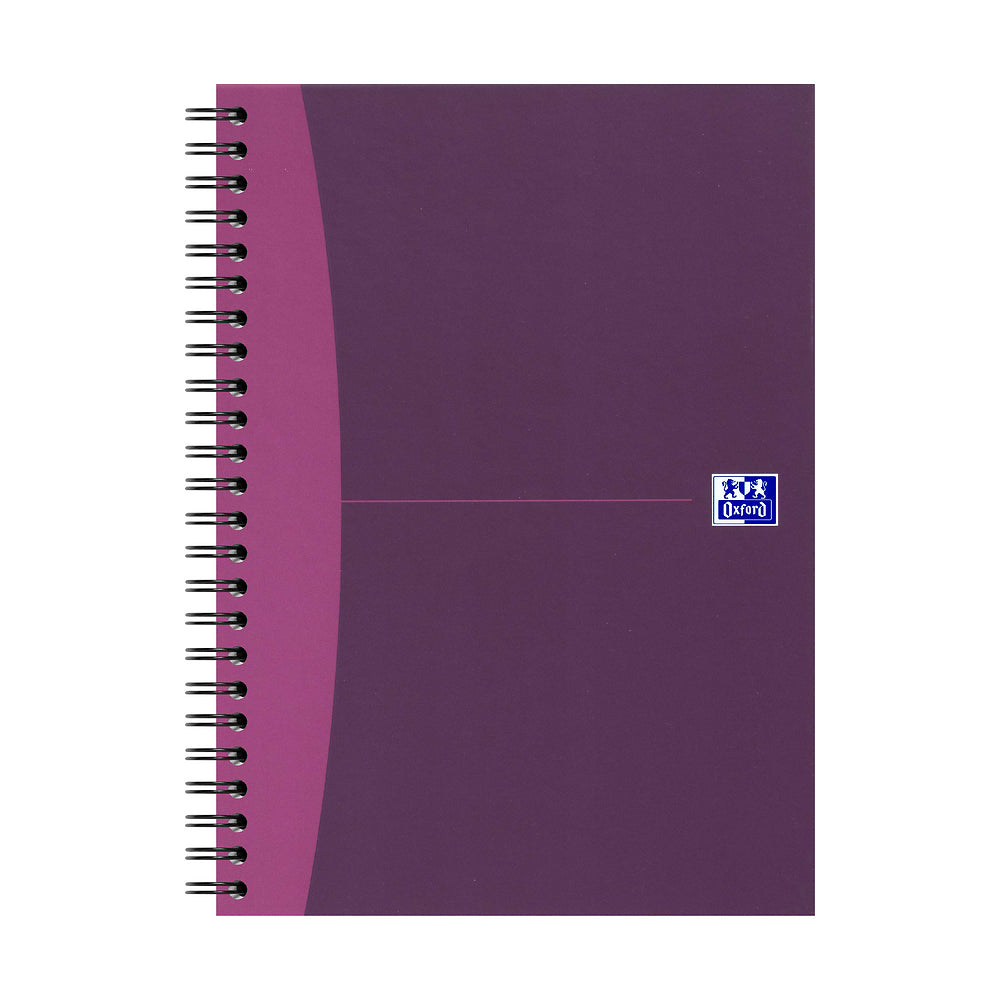 Oxford Classic A5 Hard Cover Wirebound Notebook, Ruled with Margin, 140 Pages, Purple