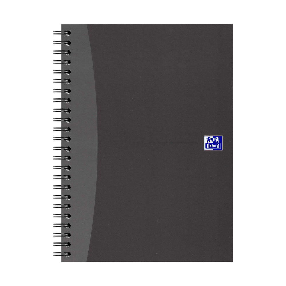 Oxford Classic A5 Hard Cover Wirebound Notebook, Ruled with Margin, 140 Pages, Black