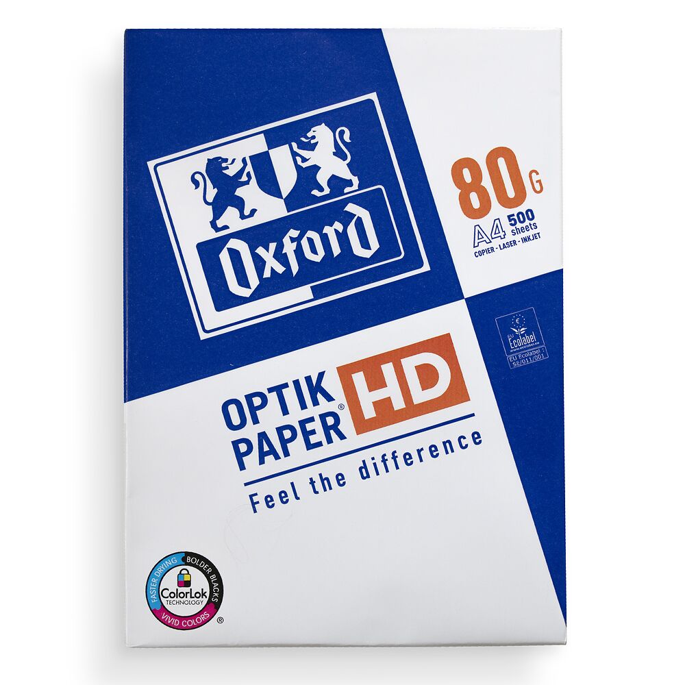 Oxford A4 Ream Paper Plain 500 Sheet White
